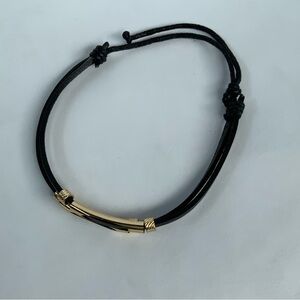Gold Cross and Leather Bracelet for Men & Women